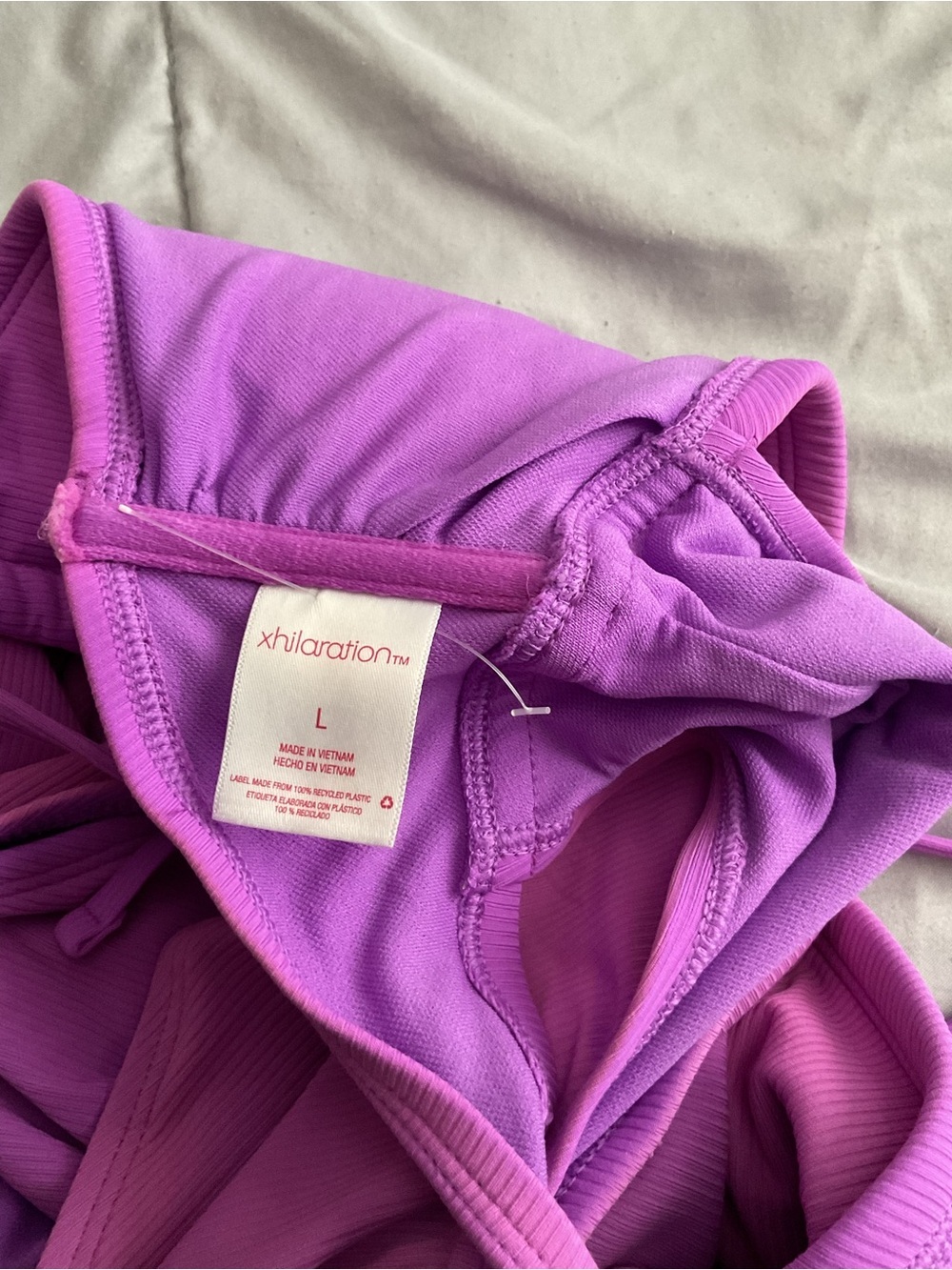 Xhilaration Pink and Purple Ribbed One-Piece Swimwear - Picture 2 of 3